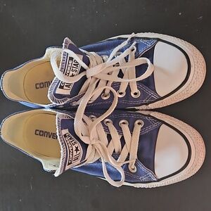 Converse All Star Womens Low Top Sneakers in Blue and White Sz 7.5